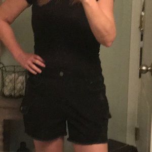 Black stretchy jean shorts